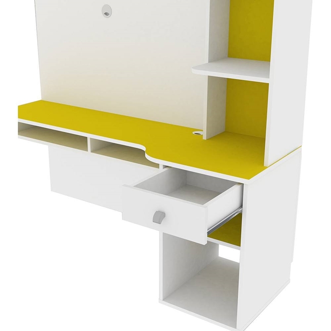 Bancada de Estudo Suspensa Agáve Branco/Amarelo - Colibri 1006 ...