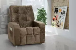 Poltrona Reclinável Matrix Azera Mx 7 Suede Marrom Móveis Leartam