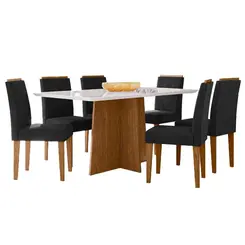 Jogo para sala de jantar com mesa e cadeiras Ana New Ceval