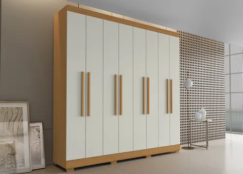 Guarda Roupa Armário Com 8 Portas 4 Gavetas - Móveis Leartam