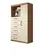 Comoda Multiuso 1 Porta 6 Gavetas Maraba Santos Andira Cor Jatoba/Areia