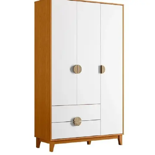 Guarda Roupa Solteiro Ipê Com 3 Portas e 2 Gavetas Cinamomo Branco - Móveis  Leartam