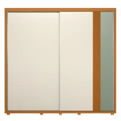 Guarda Roupa Casal Acácia 2 Portas Deslizantes  Cinamomo/Off White/Sálvia - Móveis Albatroz