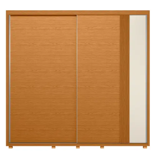 Guarda Roupa Casal Acácia 2 Portas Deslizantes 4 Gavetas Cinamomo/off White - Móveis Leartam