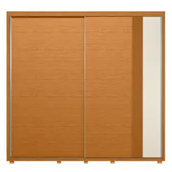 Guarda Roupa Casal Acácia 2 Portas Deslizantes 4 Gavetas Cinamomo/off White - Móveis Leartam