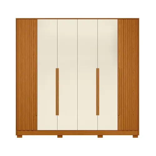Guarda Roupa Deville Casal Armário Com 6 Portas 4 Gavetas Cinamomo Off White