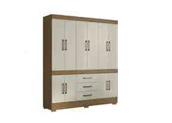 Guarda-roupa Casal Mônaco 10 Portas 3 Gavetas Atacama Areia - Móveis Leartam