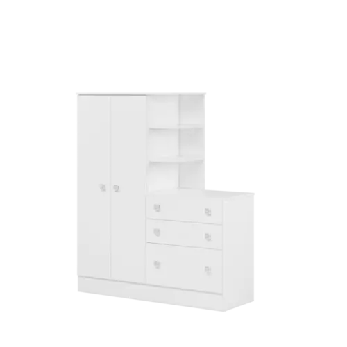 Guarda Roupa com Cômoda Doce Sonho 4070 Branco - Móveis Leartam