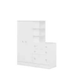 Guarda Roupa com Cômoda Doce Sonho 4070 Branco - Móveis Leartam