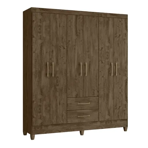Guarda-roupa 6 Portas 2 Gavetas Moval Essencial Panamá  Castanho