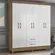 Guarda Roupa  Com 6 Portas 2 Gavetas Panamá Nature / Branco - Móveis Leartam