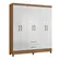 Guarda Roupa  Com 6 Portas 2 Gavetas Panamá Nature / Branco - Móveis Leartam