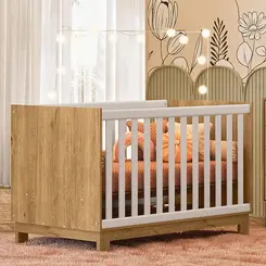 Berço Americano Mini Cama Q Encanto Slim Freijó TOQ Branco Acetinado - Qmovi