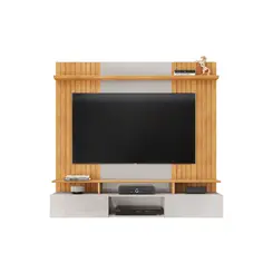Painel Suspenso Ripado Decorativo  Para Tv Até 65 Pol. Bali/cedro - Móveis Leartam
