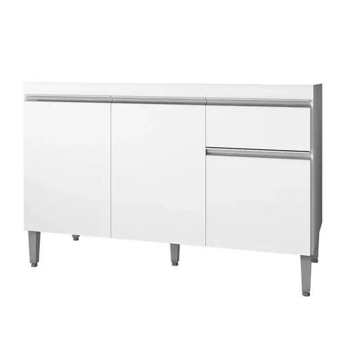 Balcão Gabinete Para Pia Sem Tampo 120cm 3 Portas e 1 Gaveta Tati - AJL Móveis