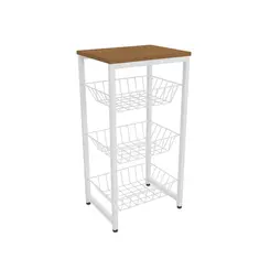 Balcão Fruteira Cozinha Crome Indrustrial LI035 Canela/Branco - Kappesberg