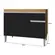 Balcão Pia Tatiane 118cm 3 Portas Amêndoa/Preto sem Tampo - AJL Móveis