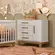 jogo de quarto Infantil Cômoda 4355 Com 4 gavetas e Berço Americano 4315 Branco Acetinado - Qmovi