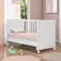 Kit Para Quarto Infantil Com 2 Berços Padrão Americano Que Vira Mini Cama Branco - Qmovi