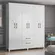 Quarto Completo Solteiro Beliche Cama Com Guarda Roupa 6 Portas e 2 Gavetas  Branco - Móveis Leartam