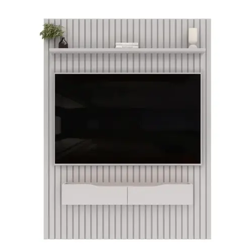 Home Para TV até 65 Pol Pratic Ripado Com 2 Gavetas 183x240cm Bali - DJ Móveis