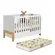 Berço Mini Cama Fantasia Branco Acetinado com Colchão Supreme - Qmovi