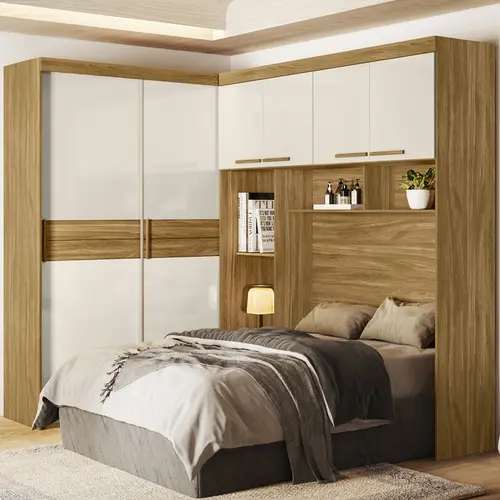 Guarda Roupa Casal Modular Flórida Com 6 Portas Para Cama  Box 138cm - Móveis Leartam