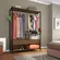 Jogo Com 2 Guarda Roupa Para Quarto De Solteiro Design Industrial - Demolição Preto  - Móveis Leartam