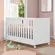 Jogo De Quarto Infantil Bebê Berço Colchão e Cômoda Branco Qmovi