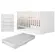 Quarto Infantil Bebê Com Berço Colchão e Cômoda  4 Gavetas Branco Acetinado - Qmovi