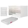 Quarto Do Bebê Cômoda 777 E Berço Mini Cama 1344 Com Colchão Doce Sonho Branco - Qmovi