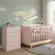 Quarto De Bebê Berço Colchão E Cômoda Slim Padrão Americano Rosa Acetinado