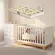 Quarto Infantil Com Berço Colchão E Cômoda Padrão Americano Branco Acetinado