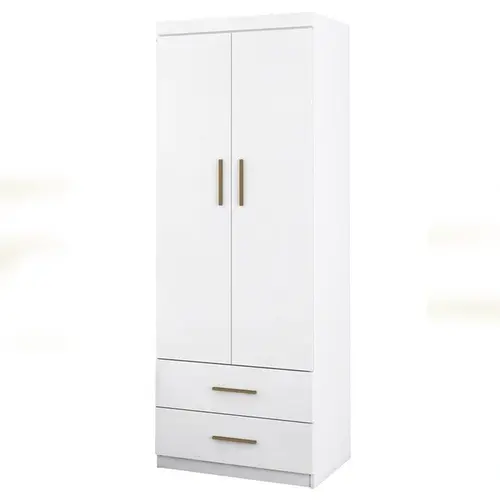 Guarda-roupa 2 Portas 2 Gavetas Clara Branco - Móveis Leartam