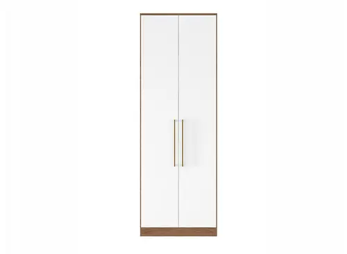 Guarda-roupa Com 2 Portas 3 Gavetas Irlanda  Móveis Leartam Amendoa Branco