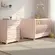 Quarto Dormitório Infantil Bebê Júlia Com Berço E Cômoda Rosa Acetinado - Móveis Leartam