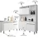 Kit Paneleiro De Cozinha Com 6 Portas e  Balcão Para Pia De 120cm - Branco Ajl