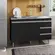 Balcão Gabinete Armário De Cozinha Malu Para Pia 120cm Preto - Móveis Leartam