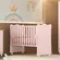 Quarto De Bebe Berço E Roupeiro 2pt 3gav Doce Sonho Qmovi Rosa Acetinado