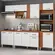 Cozinha Compacta Armário Vitória Balcão com Tampo Mdp - Cinamomo/branco Aramóveis