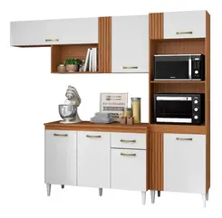 Jogo De Cozinha Compacta Com 7 Portas 1 Gaveta Balcão Com Tampo Mdp - Móveis Leartam