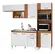 Jogo De Cozinha Armário Paneleiro Com 7 Portas 1 Gaveta Balcão Para Pia De 120cm Sem Tampo - Cinamomo Branco