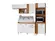 Cozinha Com 7 Portas 1 Gaveta Balcão Com Tampo Cuba Inox De 120cm Cinamomo Branco - Aramóveis