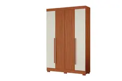Guarda Roupa Armário Solteiro Com 4 Portas 2 Gavetas Cinamomo Ripado Off White Aramóveis