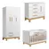 Guarda Roupa Magia Com 3 Portas 2 Gavetas Comoda E Berço Slim  Branco Acetinado Qmovi