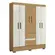 Guarda Roupa 6 Portas Com Cômoda 5 Gavetas Para Quarto Solteiro - Aramóveis
