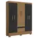 Guarda Roupa 6 Portas Cômoda 5 Gavetas Para Quarto Solteiro - Aramóveis