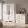 Guarda Roupa Capelinha Paris 4 Portas Com Espelho Penteadeira e Cômoda 5 Gavetas 1 Porta Branco Branco Aramóveis