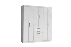 Guarda-roupa Casal Star Com 7 Portas 4 Prateleiras 2 Gavetas e Cabideiros Branco Aramóveis Móveis Leartam