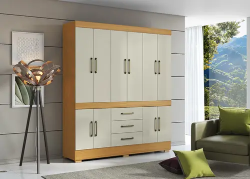 Guarda Roupa Belém 10 Portas 3 Gavetas Espaço Interno Amplo Espaço Para Sapatos Aramóveis